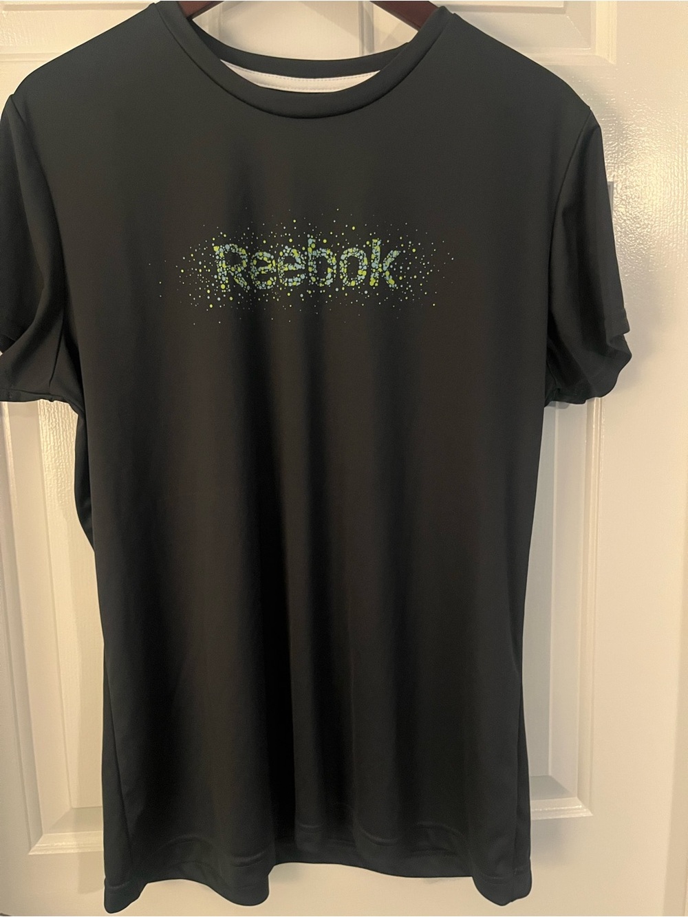 Reebok Dark Grey Tee with Green Speckled Logo Size XXL
